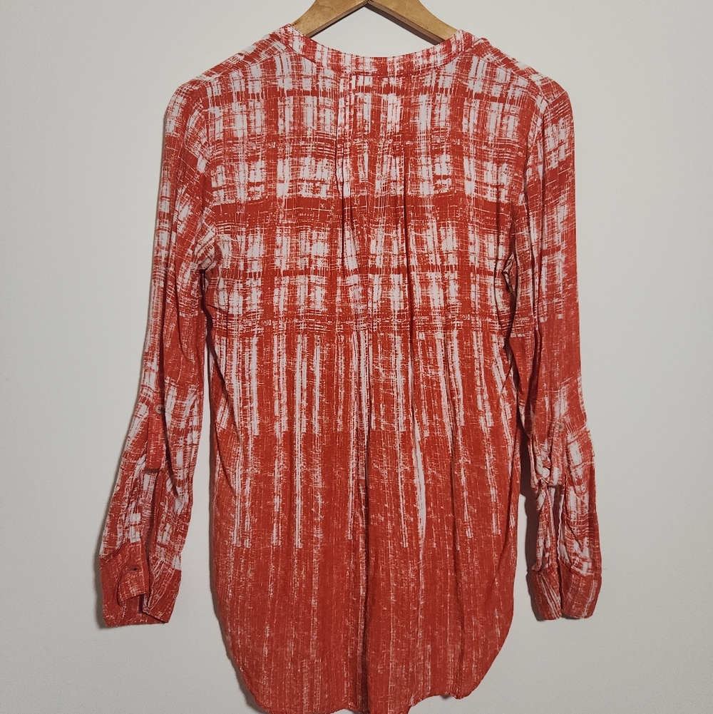 Maeve Graphic Print Tunic Button Up Blouse - Picture 7 of 8
